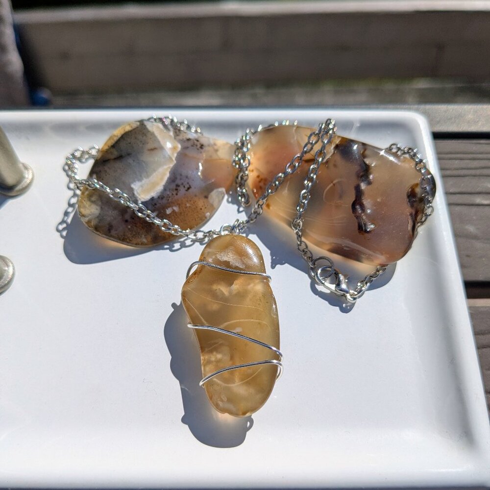 Montana Moss Agate Wire Wrap Necklace